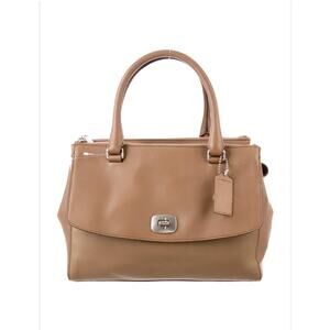 Coach Legacy Pinnacle Harper Satchel Brown Leather Shoulder Bag Turnlock Large